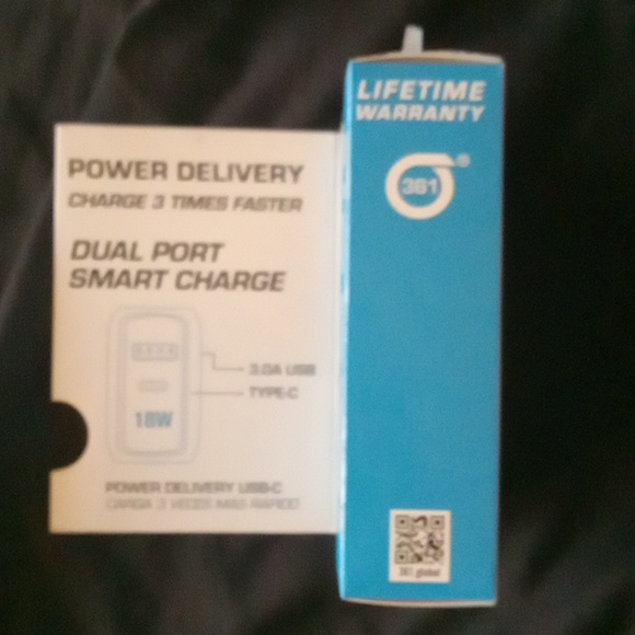TECH361 dual-port wall charger.NWT.in sealed box!USB/Type C.BLUE smart charger. - Picture 7 of 11